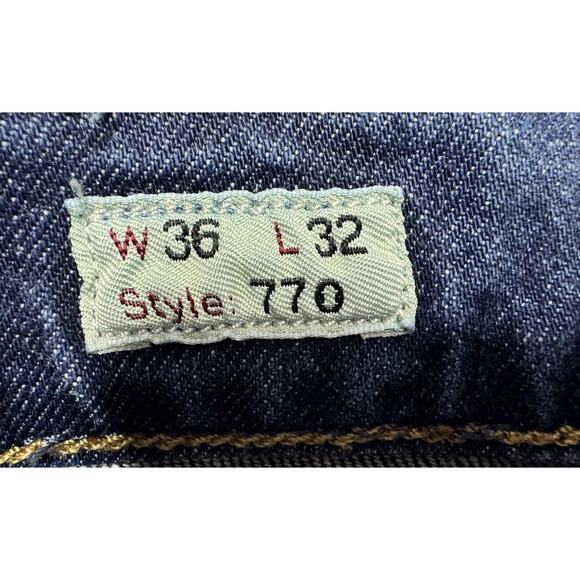 J. Crew Men's Dark Wash Style 770 Tapered Leg Blue Denim Jeans - Size 36x29.5 - Picture 7 of 9